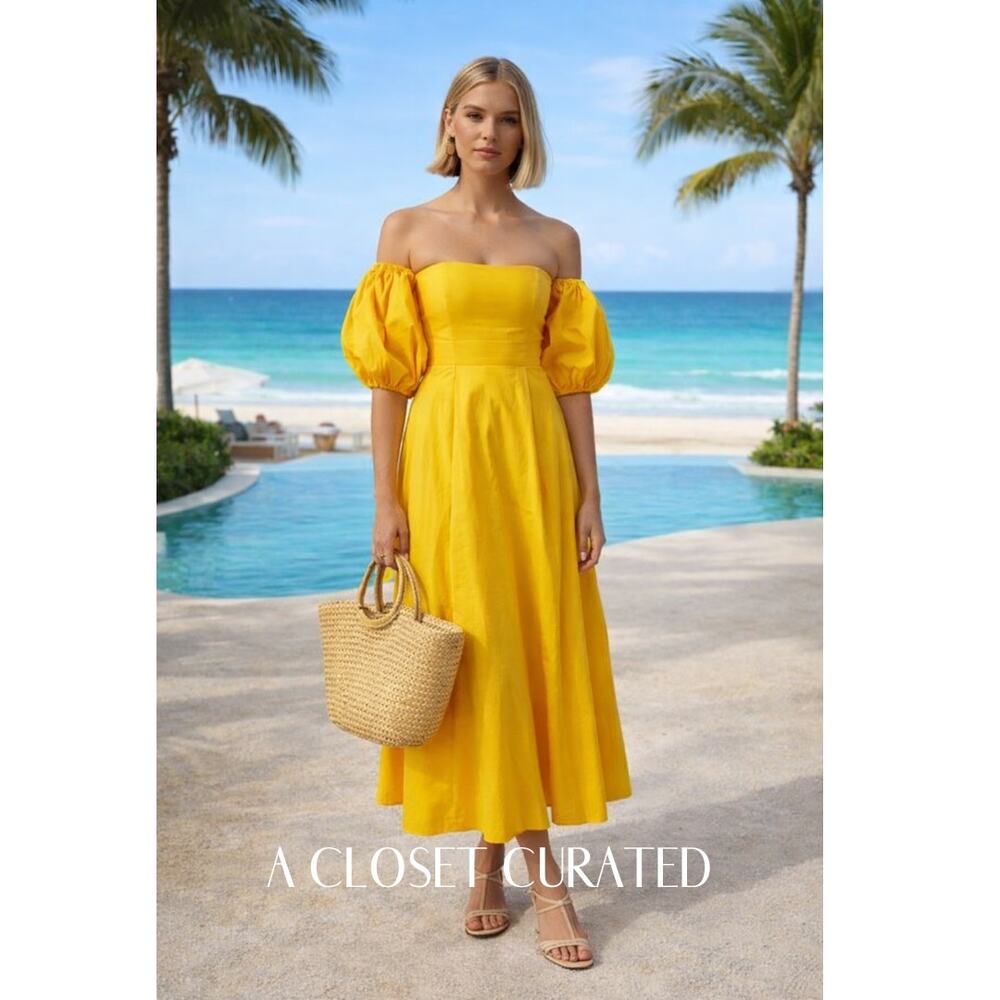 Bird & Knoll Ziggy Maxi Dress Sunflower Medium Yellow NEW